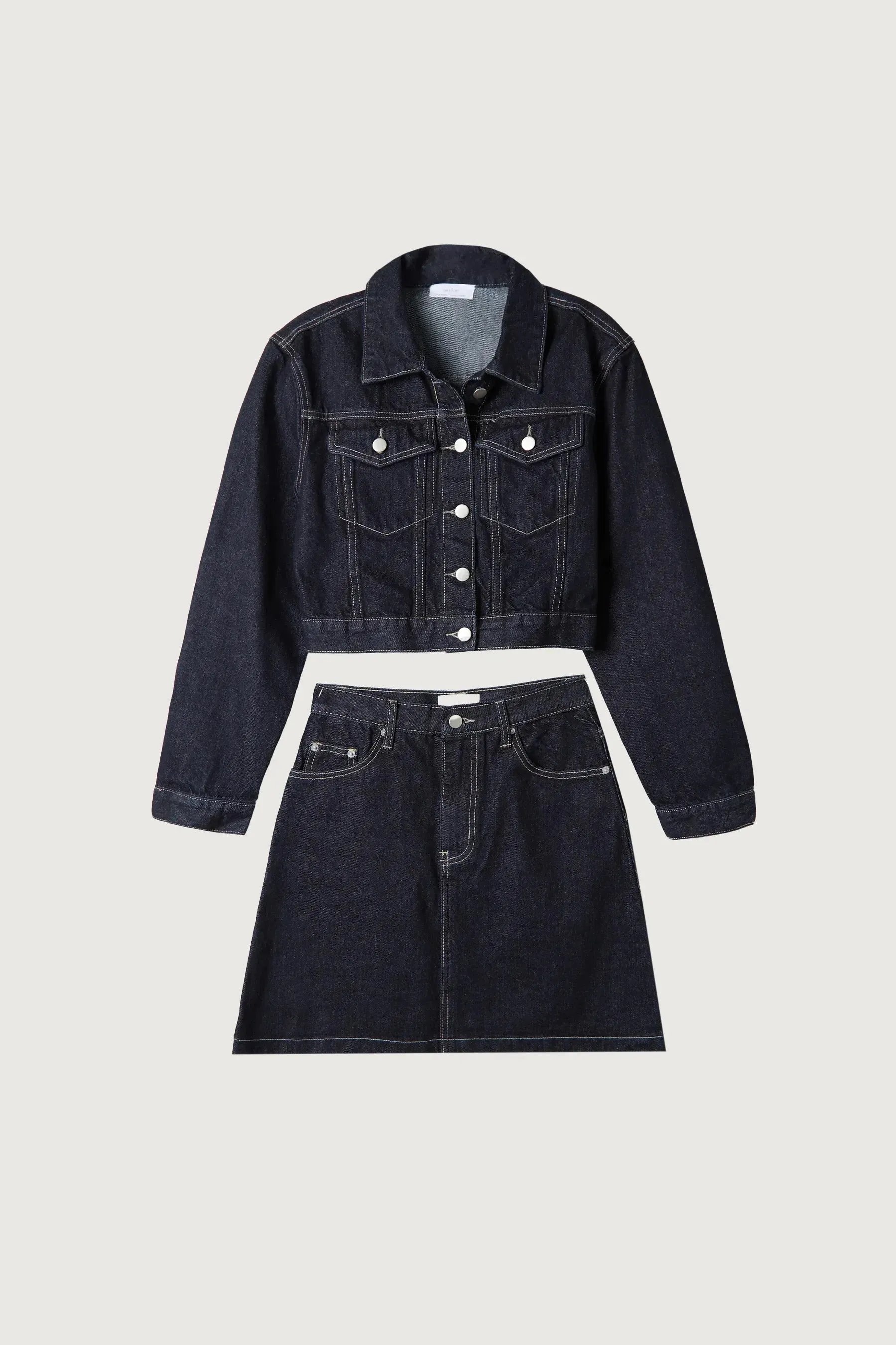 Denim Jacket and Skirt Set
