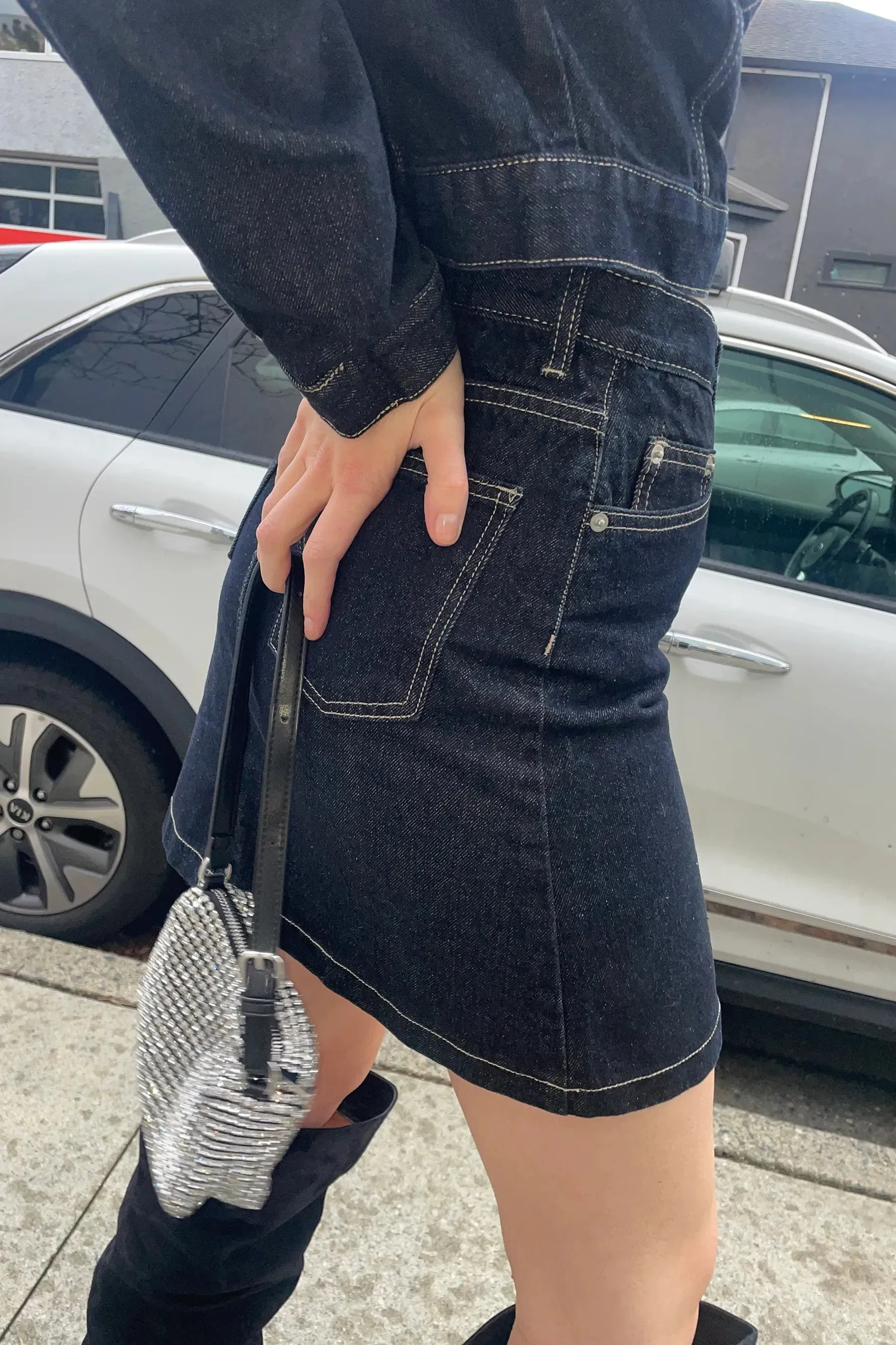 Denim Jacket and Skirt Set