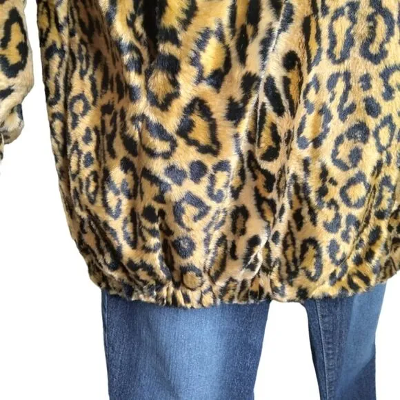 Dennis Basso Faux Leopard Bomber Size L