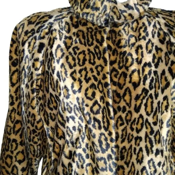 Dennis Basso Faux Leopard Bomber Size L