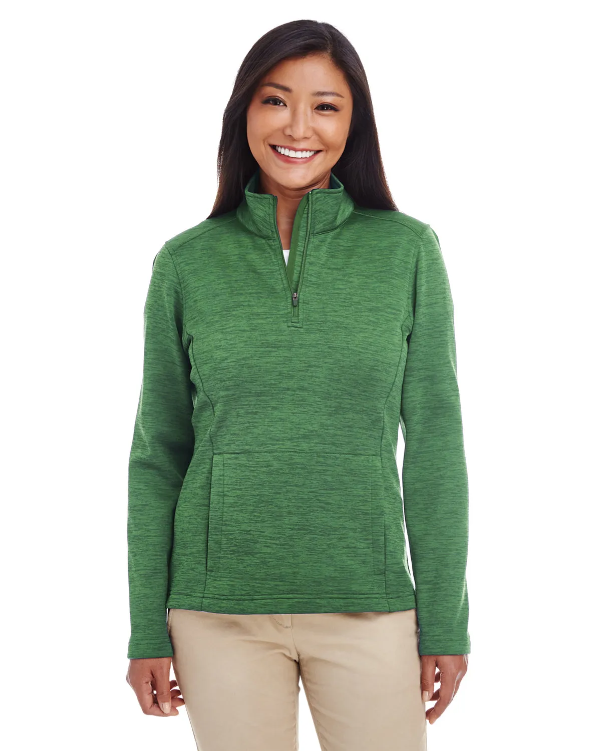DG798W Devon & Jones Ladies' Newbury Mélange Fleece Quarter-Zip