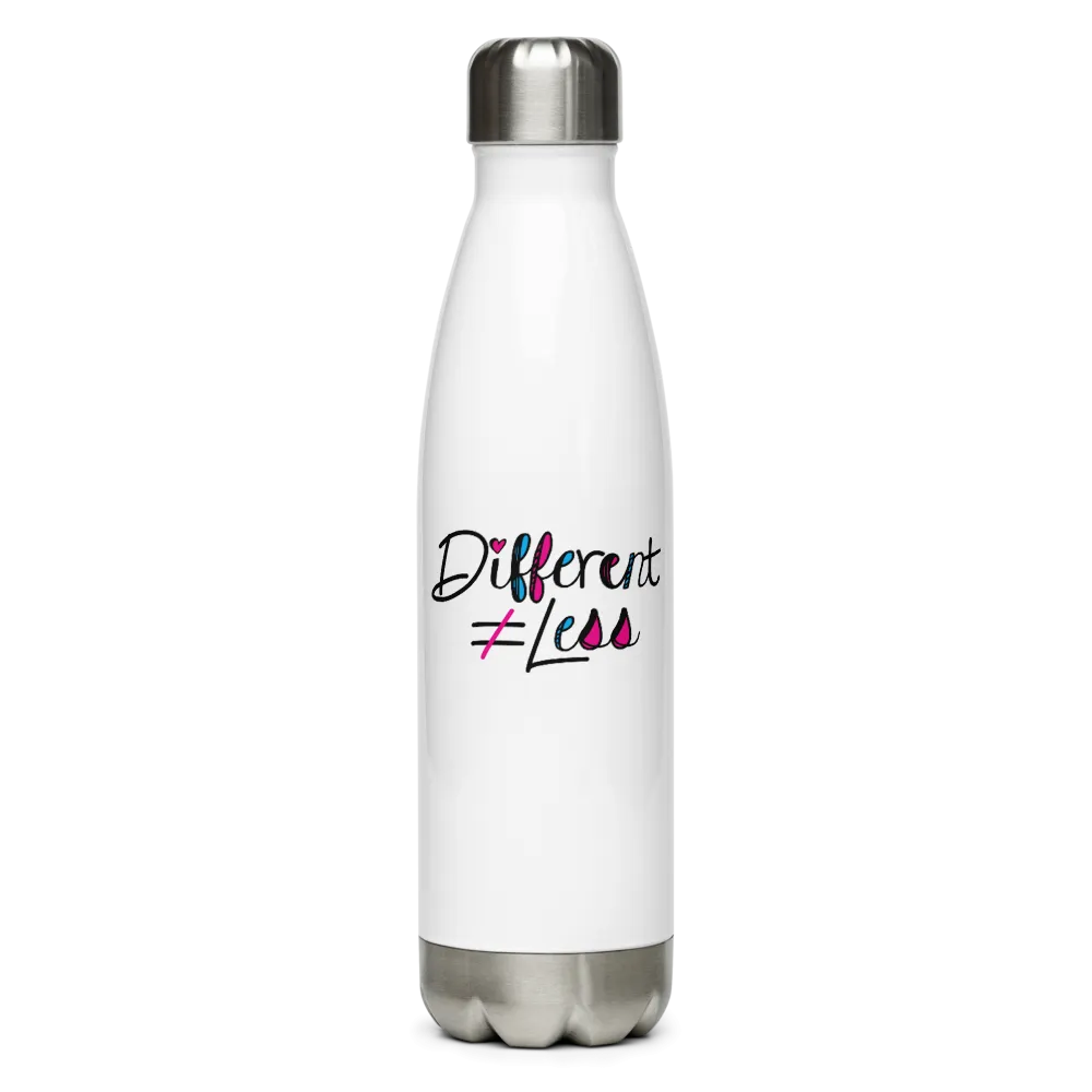 Different Does Not Equal Less (As Seen on Netflix's Raising Dion) Stainless Steel Water Bottle