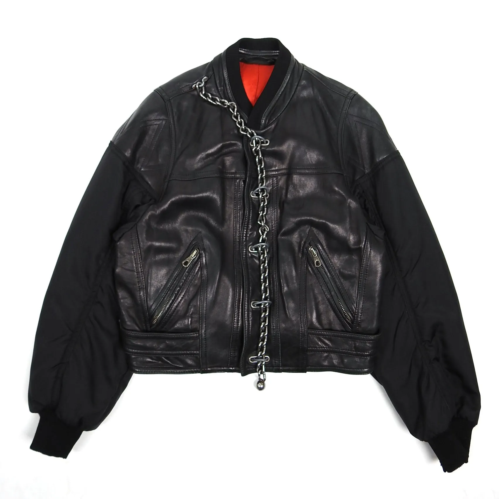 Dirk Bikkembergs Vintage Leather Bomber Black Size 52