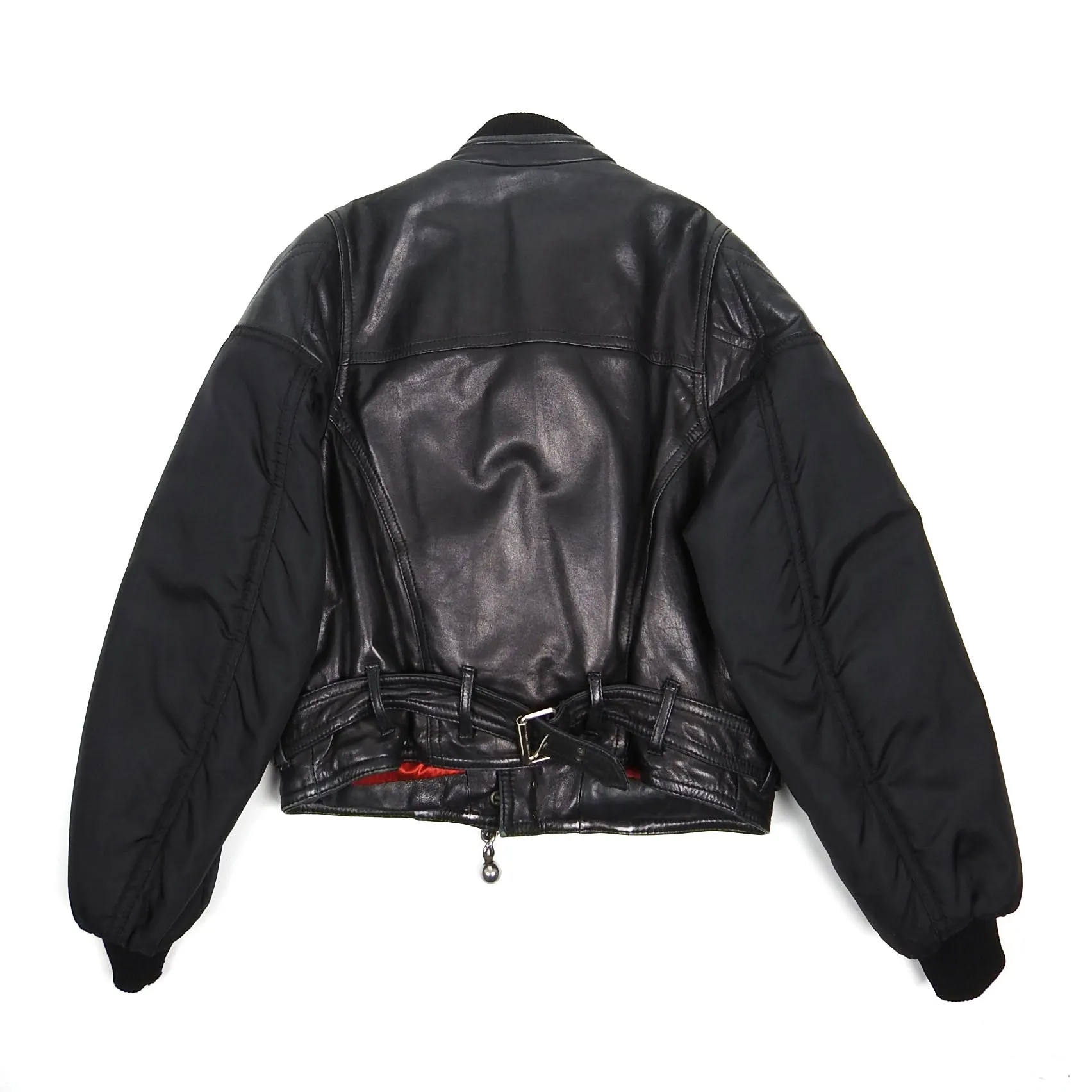 Dirk Bikkembergs Vintage Leather Bomber Black Size 52