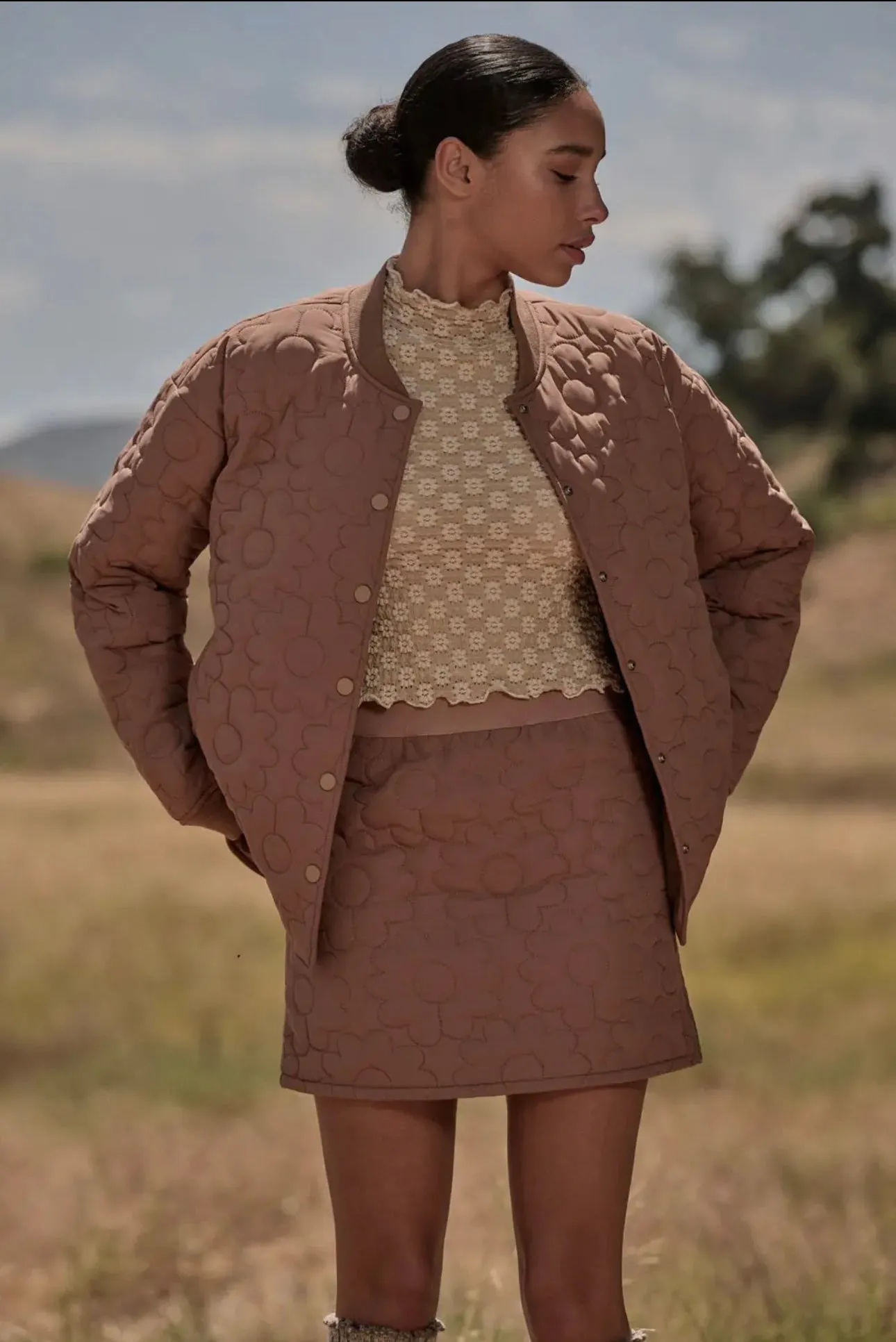 Downy Daisies Floral Quilted Jacket