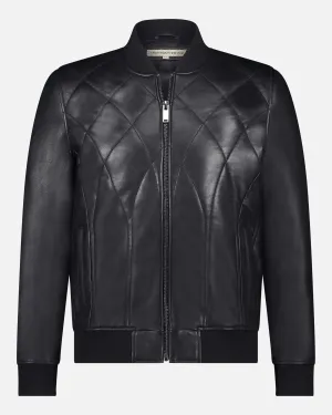 Edison | Quilted Leather Bomber Jacket