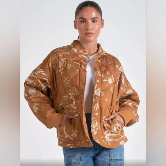 ELAN | Mustard Toulouse | Quilted Bomber New!