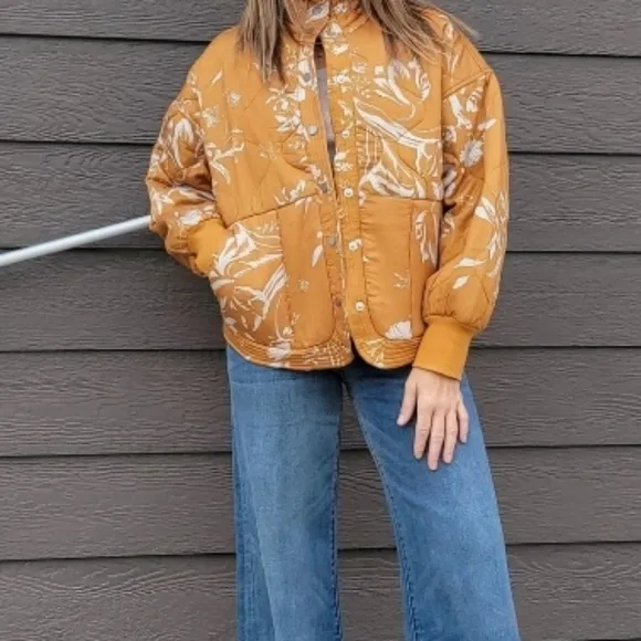 ELAN | Mustard Toulouse | Quilted Bomber New!
