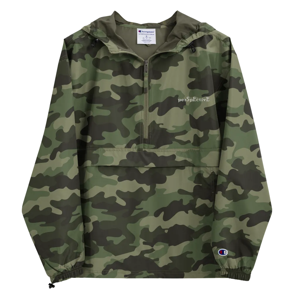 Embroidered Champion Packable Jacket (White Thread)