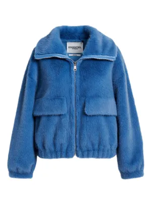 Essentiel Antwerp Genz Faux Fur Jacket in Another Blue