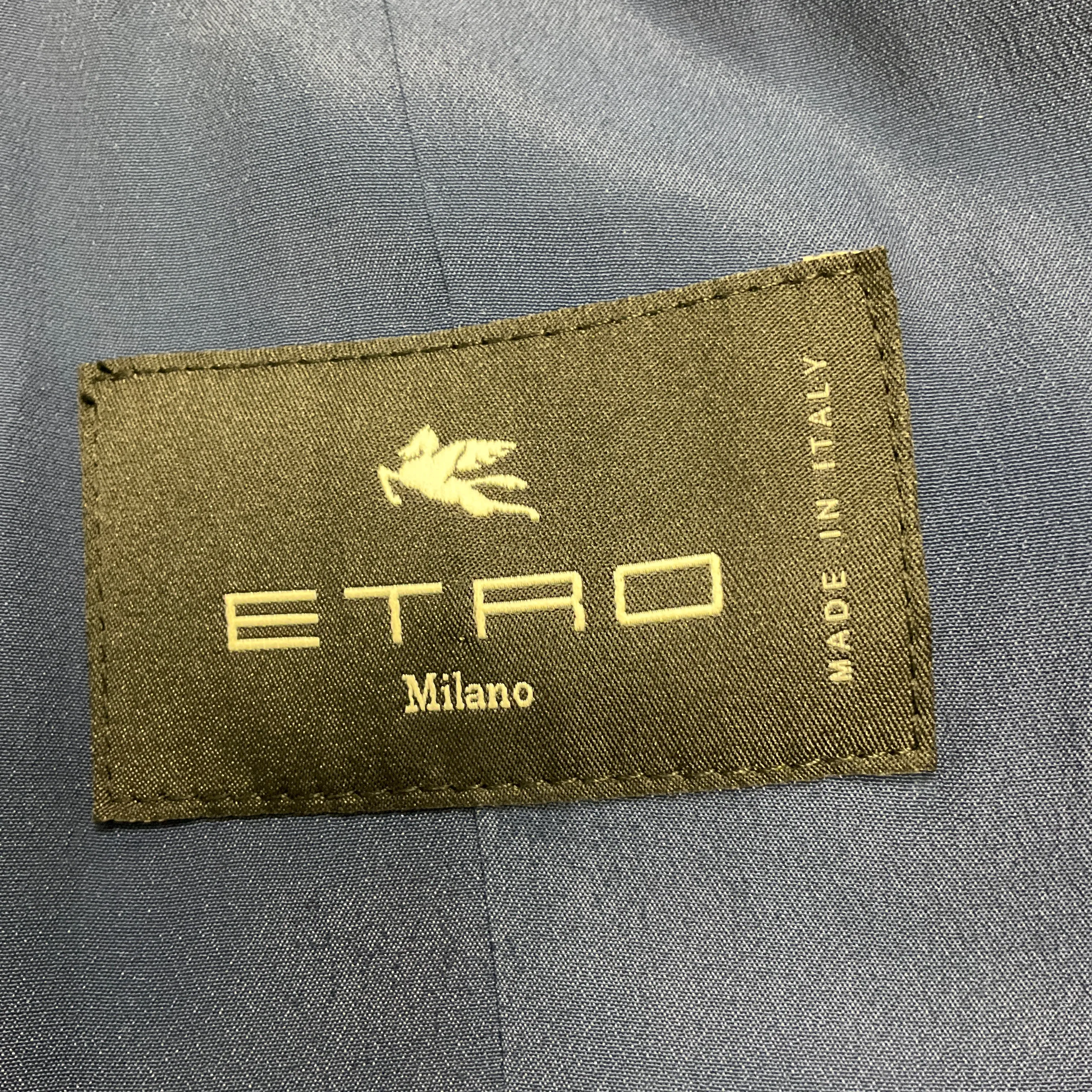 Etro Navy Blue Multi 2023 Floral Silk Blazer