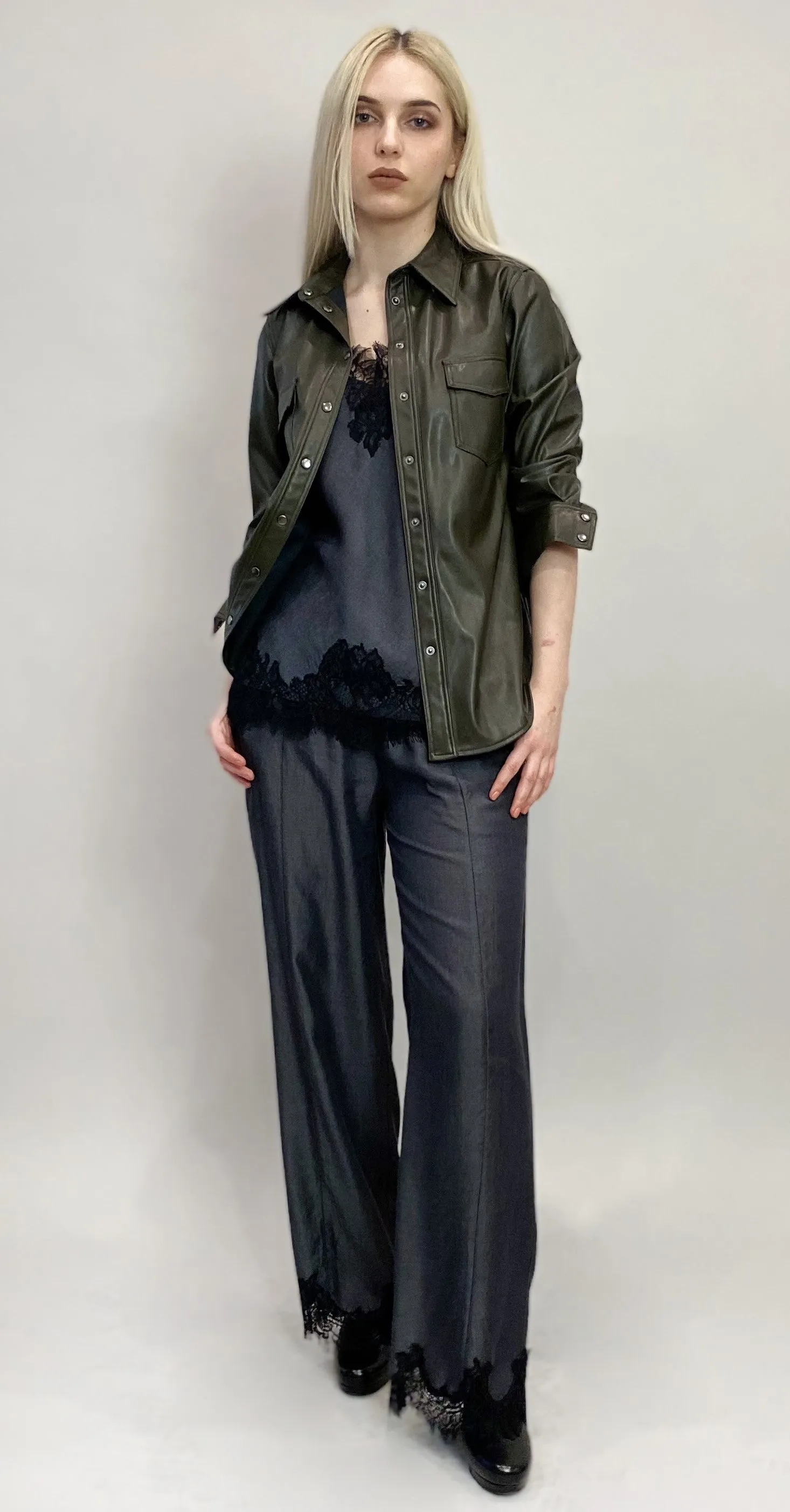 Faux Leather 70's Shirt