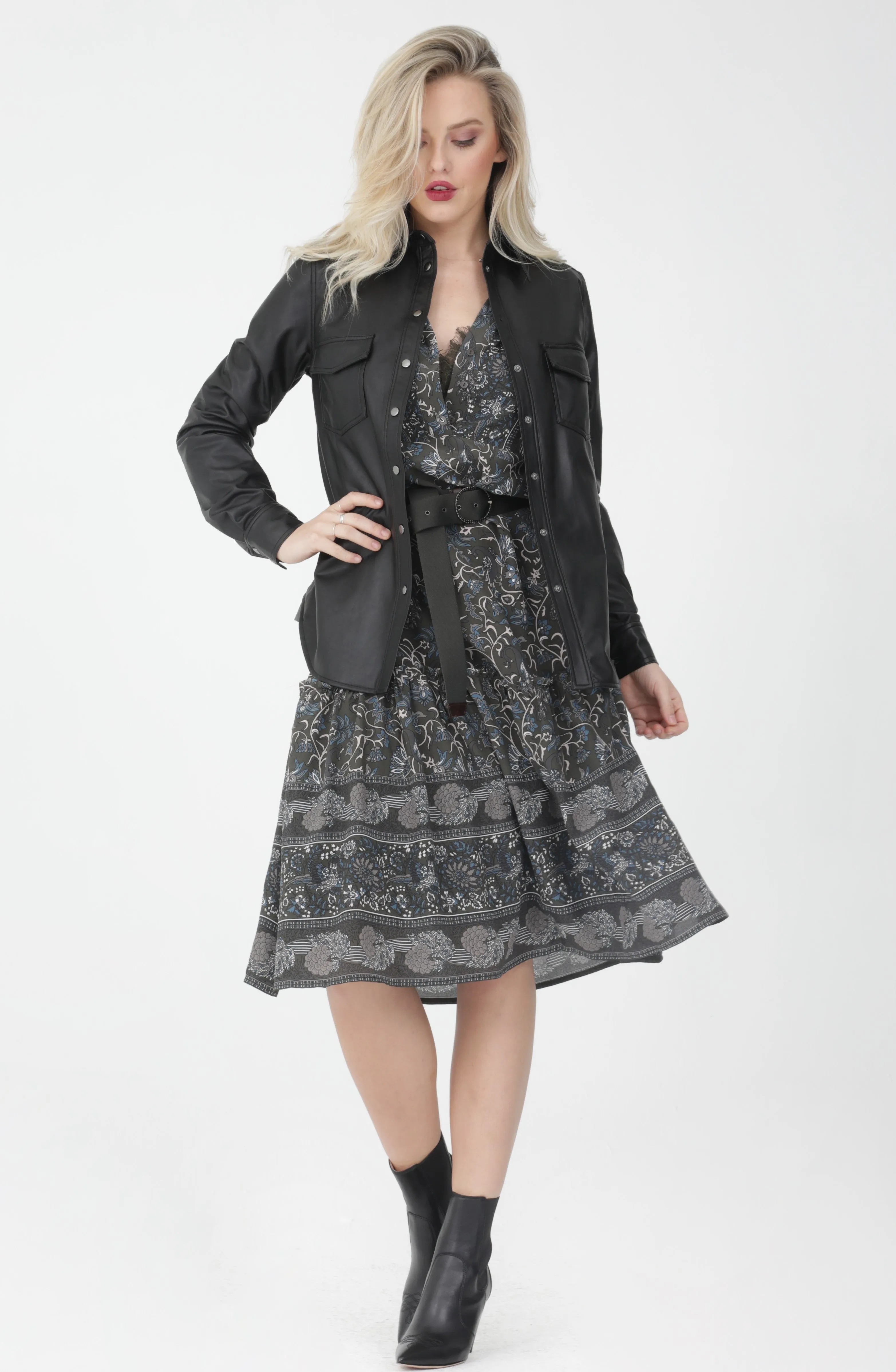 Faux Leather 70's Shirt