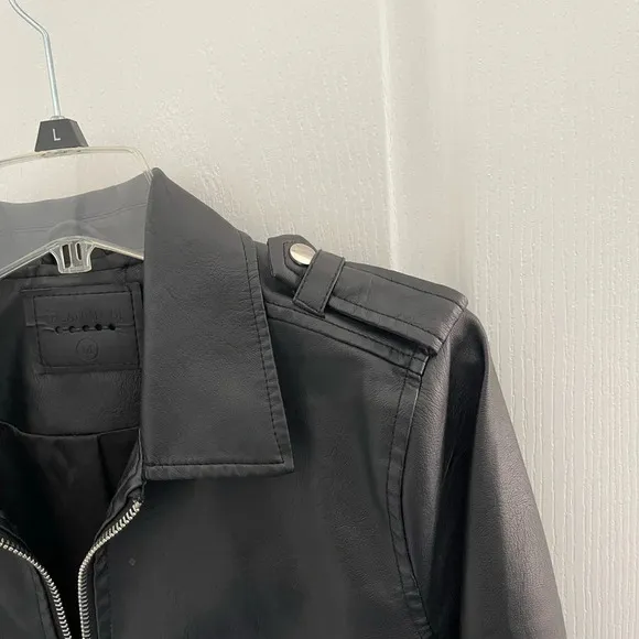 Faux leather bomber jacket