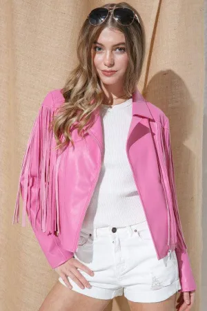 Faux Leather Moto Fringe Jacket – Bold, Stylish & Edgy Outerwear