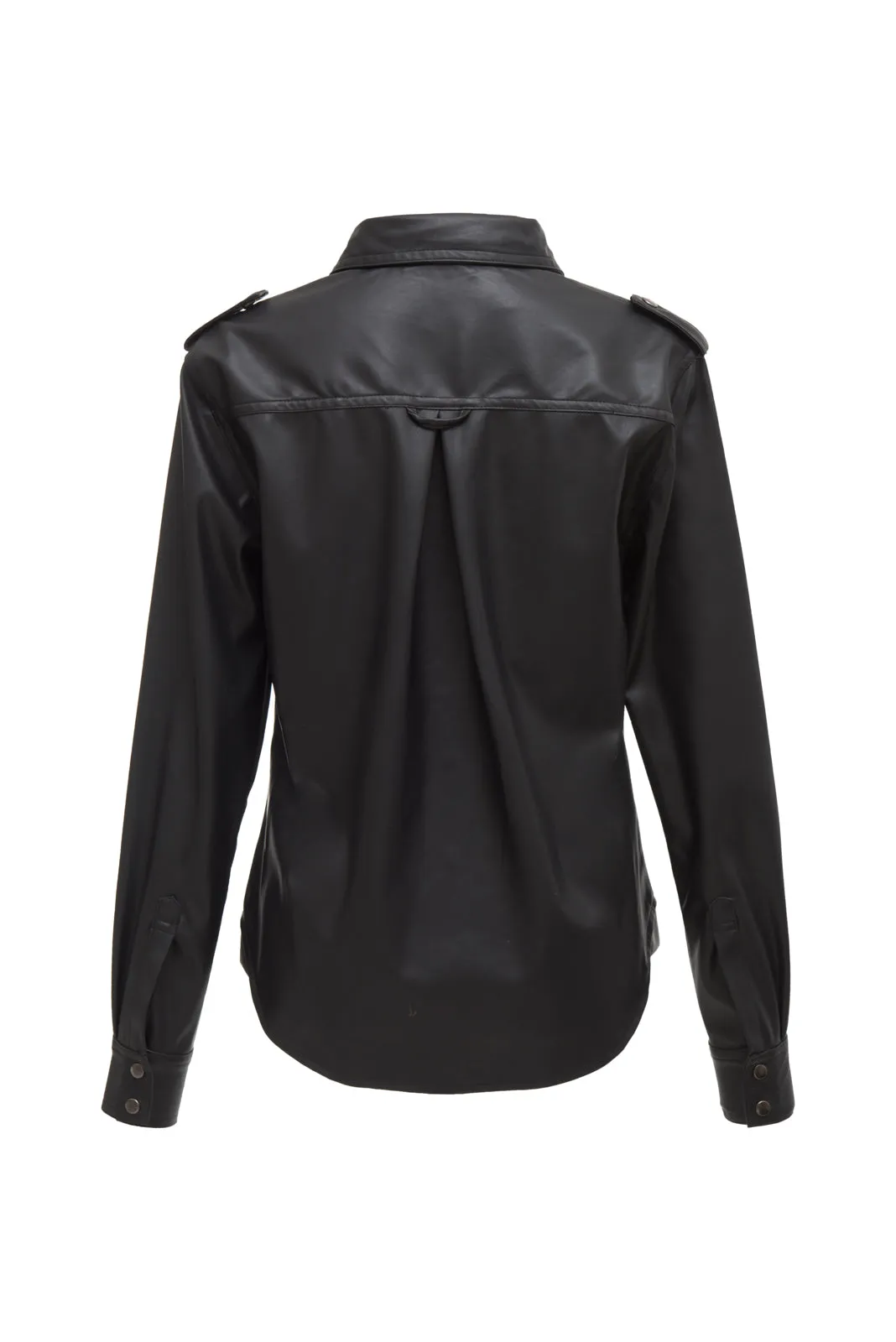 Faux Leather Western Shirt