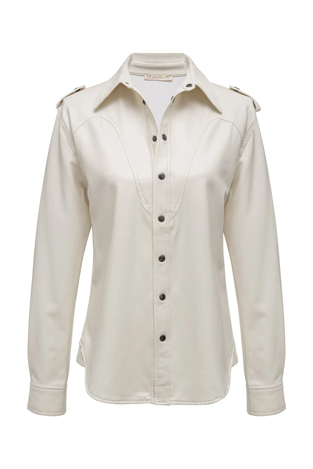 Faux Leather Western Shirt