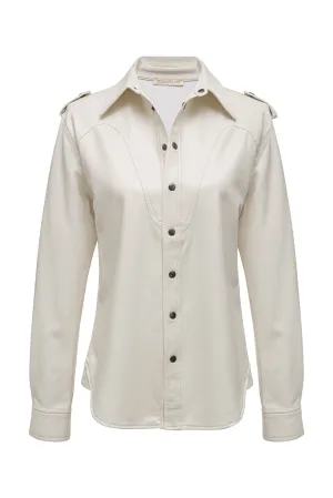 Faux Leather Western Shirt