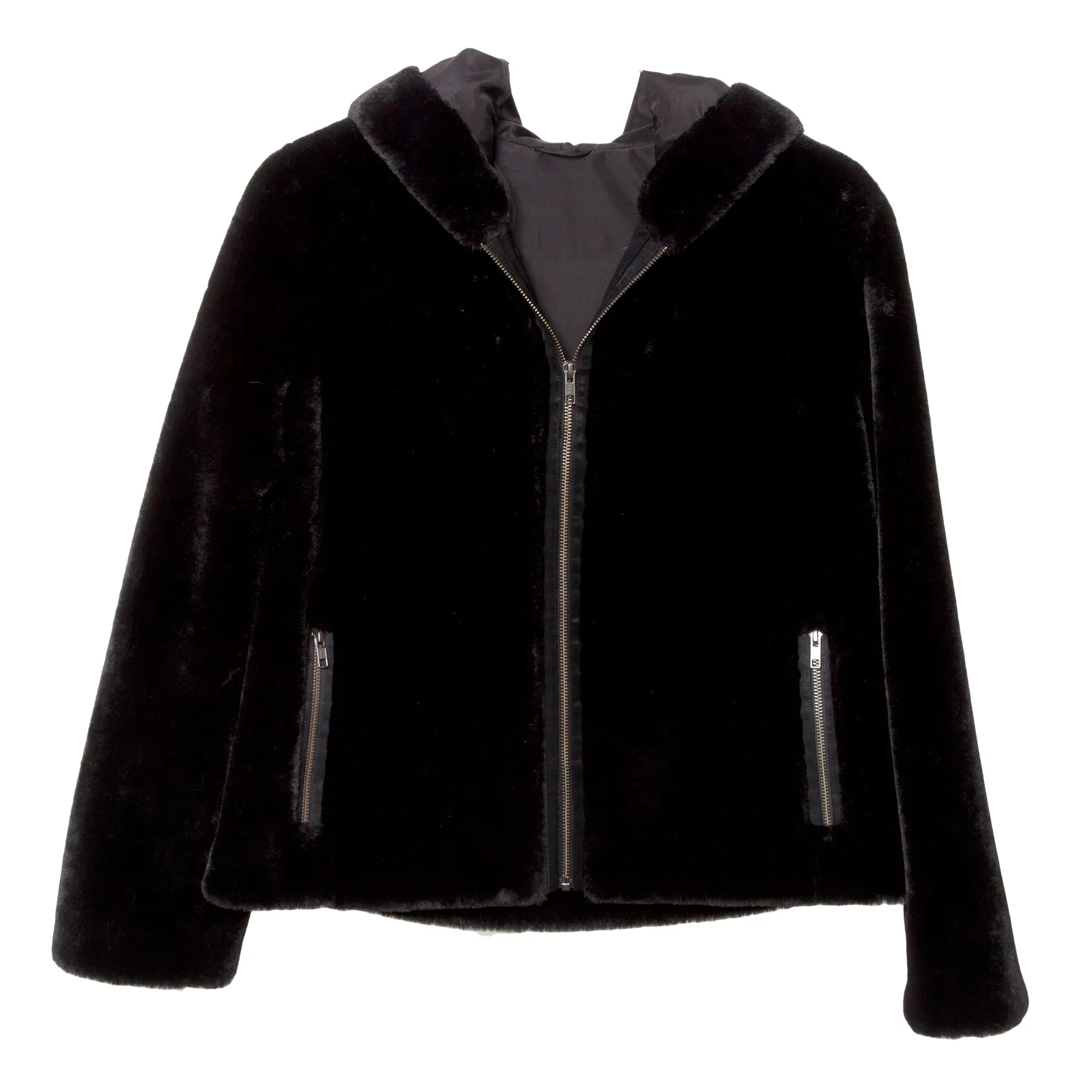 Faux Mink Hooded Jacket