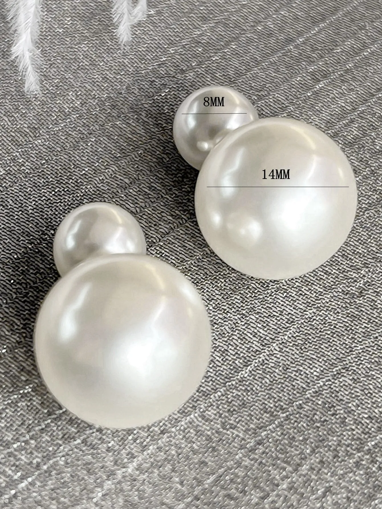 Faux Pearl Decor Earring Jackets - White