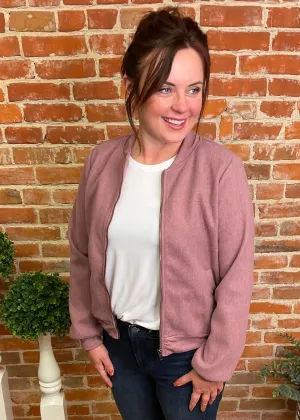 Faux Wool Bomber Jacket