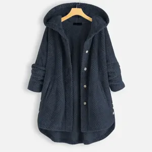 Fenzy | Women Warm Long Textured Jacket | Hooded