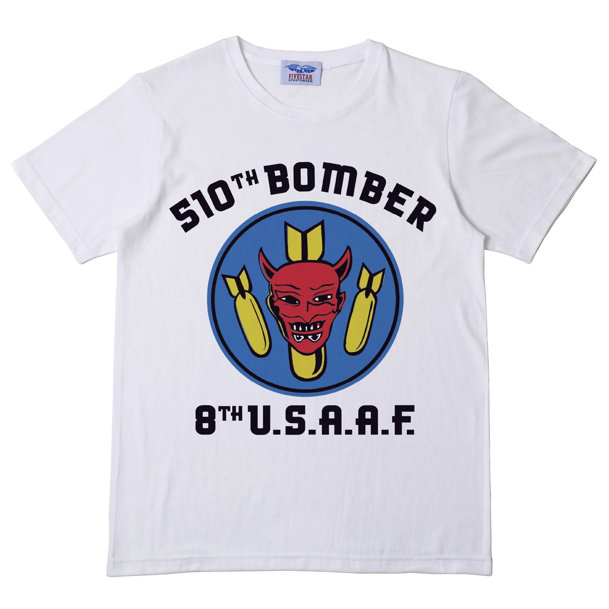 Fivestar Leather 510th Bomber Tubular T-Shirt 100% Cotton White