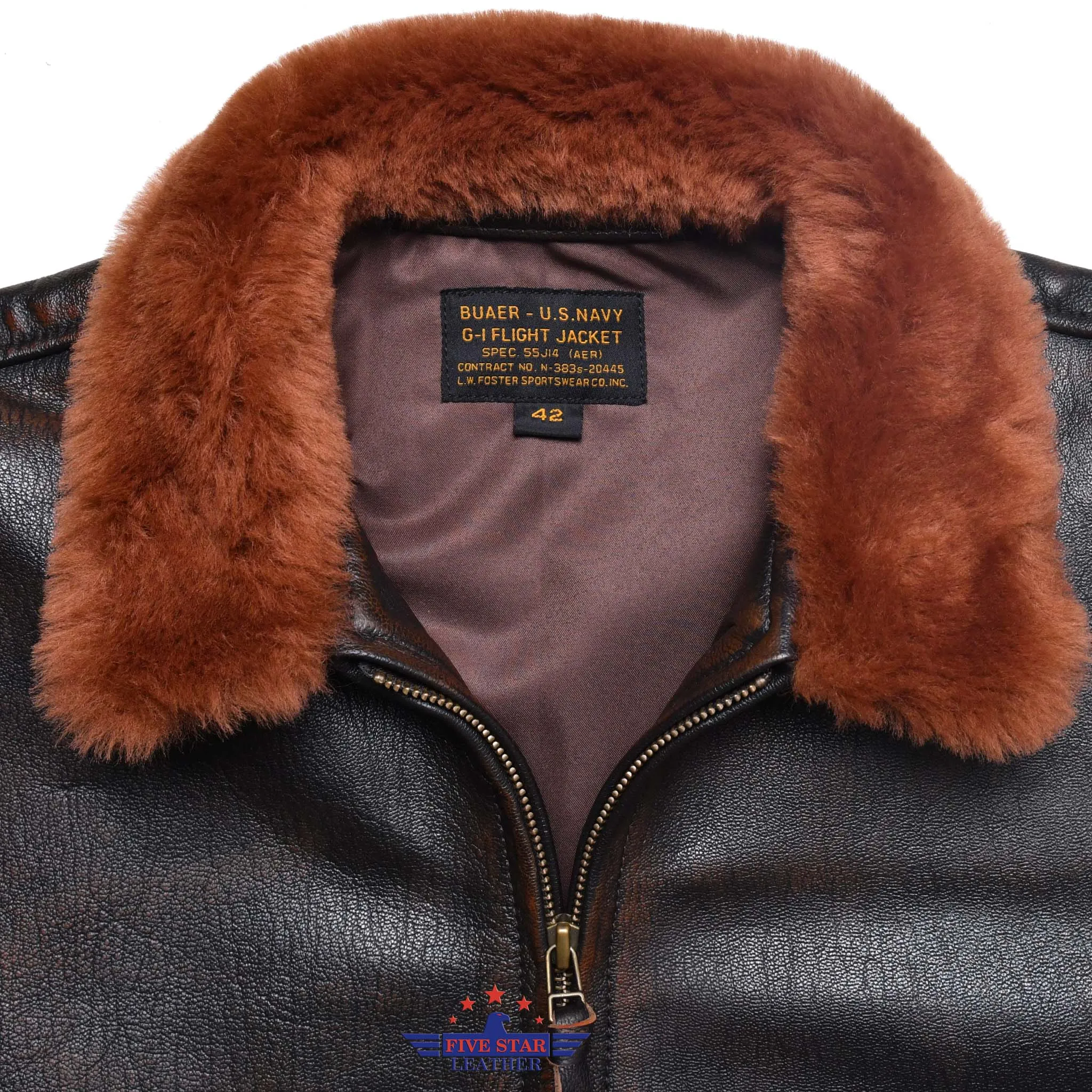 Fivestar Leather Flight G1 Bomber Naval Flying Men Jacket USN Goatskin Leather Distressed