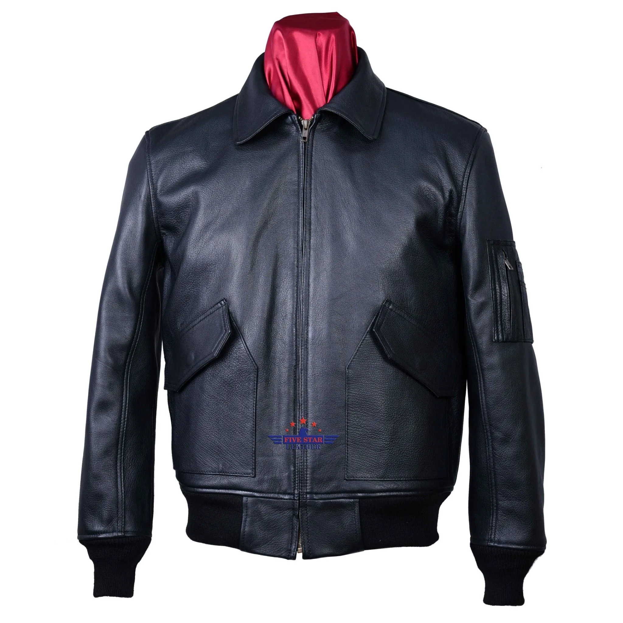 Flight Pilot Bomber Men Real Leather Jacket Airforce CWU-45/P Flying