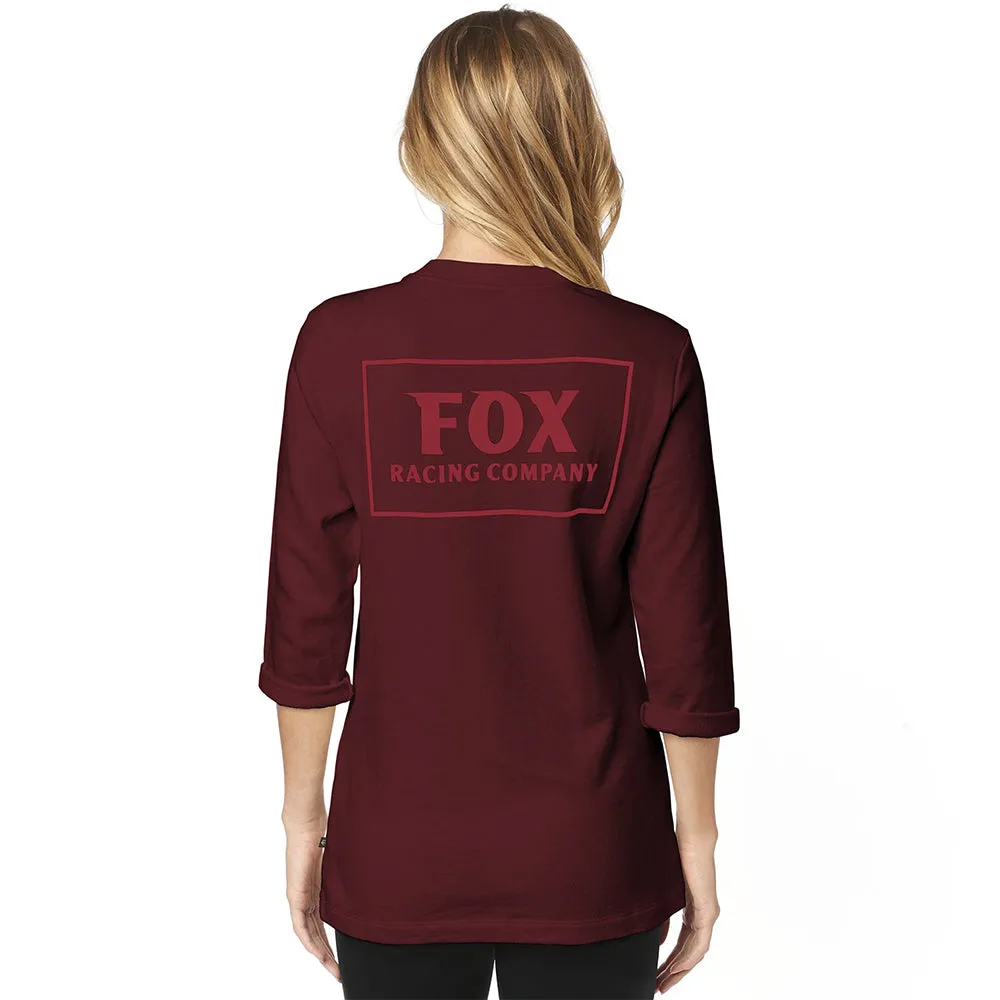 FOX WOMENS HEATER 3/4 CREW FLEECE [CRANBERRY]