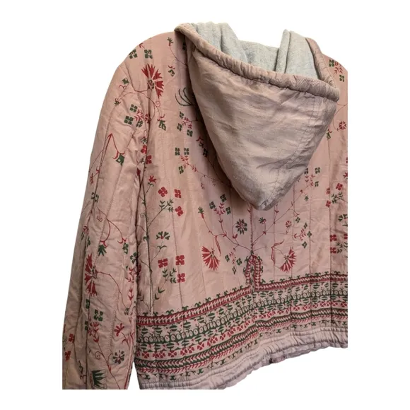 Free People Play My Song Quilted Studded Bomber Unique Jacket Cotton Candy XS