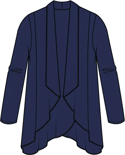 French Terry Drape Front Jacket