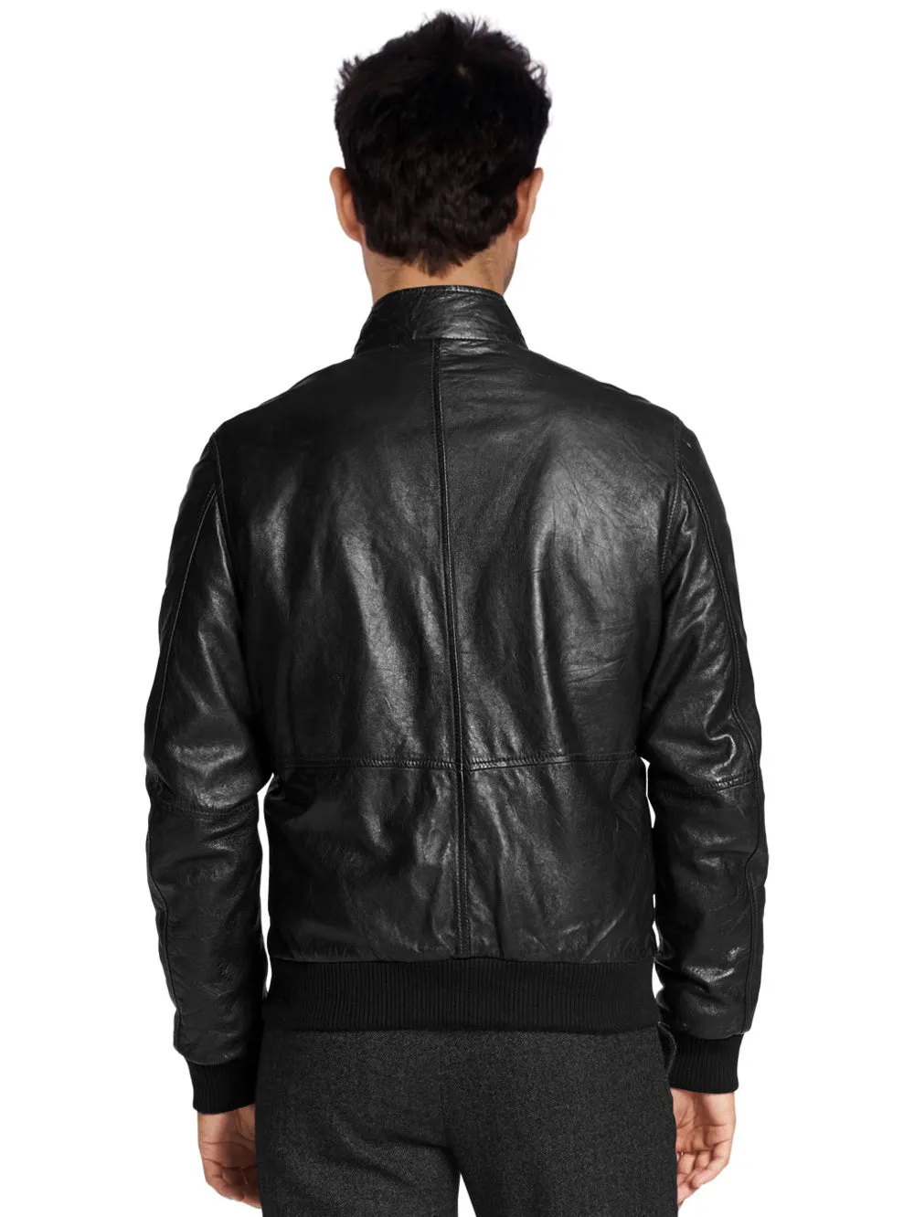 Functional and Trendy Bomber Leather Jacket for Men