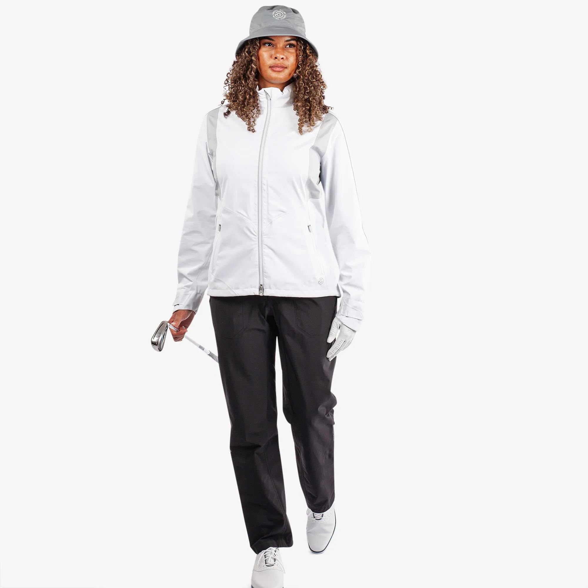 Galvin Green Ally Paclite Gore-Tex Ladies Waterproof Golf Jacket White/Cool Grey
