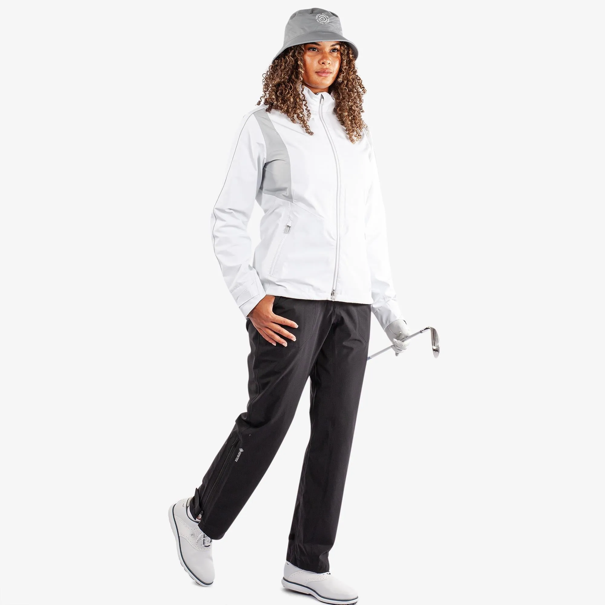 Galvin Green Ally Paclite Gore-Tex Ladies Waterproof Golf Jacket White/Cool Grey