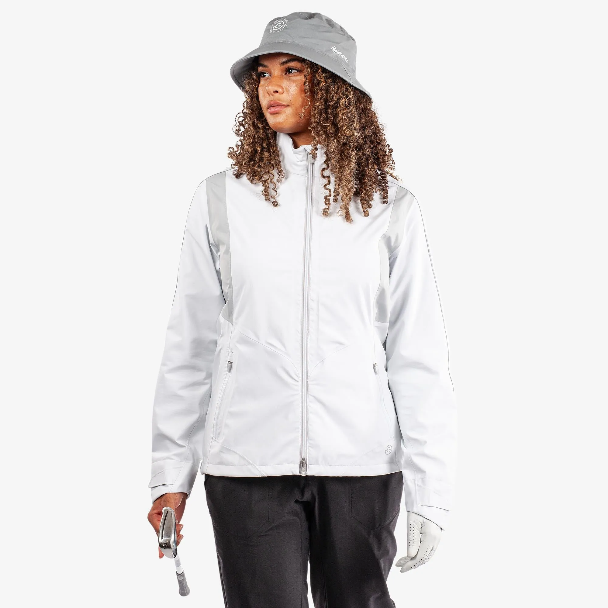 Galvin Green Ally Paclite Gore-Tex Ladies Waterproof Golf Jacket White/Cool Grey