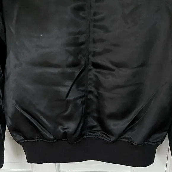 Gap Black Satin Bomber w/ Faux Fur Lining women’s Size S Gorpcore Streetwear New