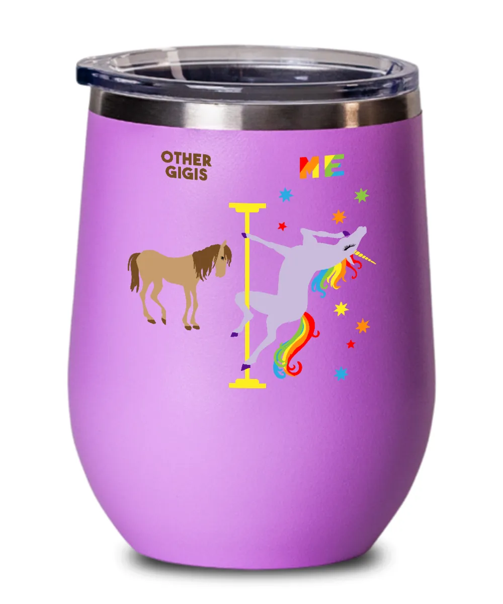 Gift For Gigi Rainbow Unicorn Insulated Wine Tumbler 12oz Travel Cup