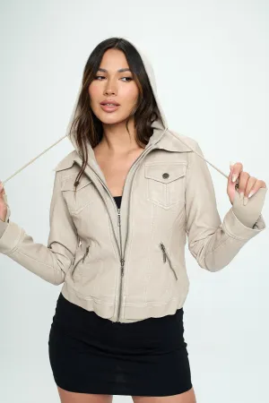 Girl Next Door Hooded Jacket - Cream