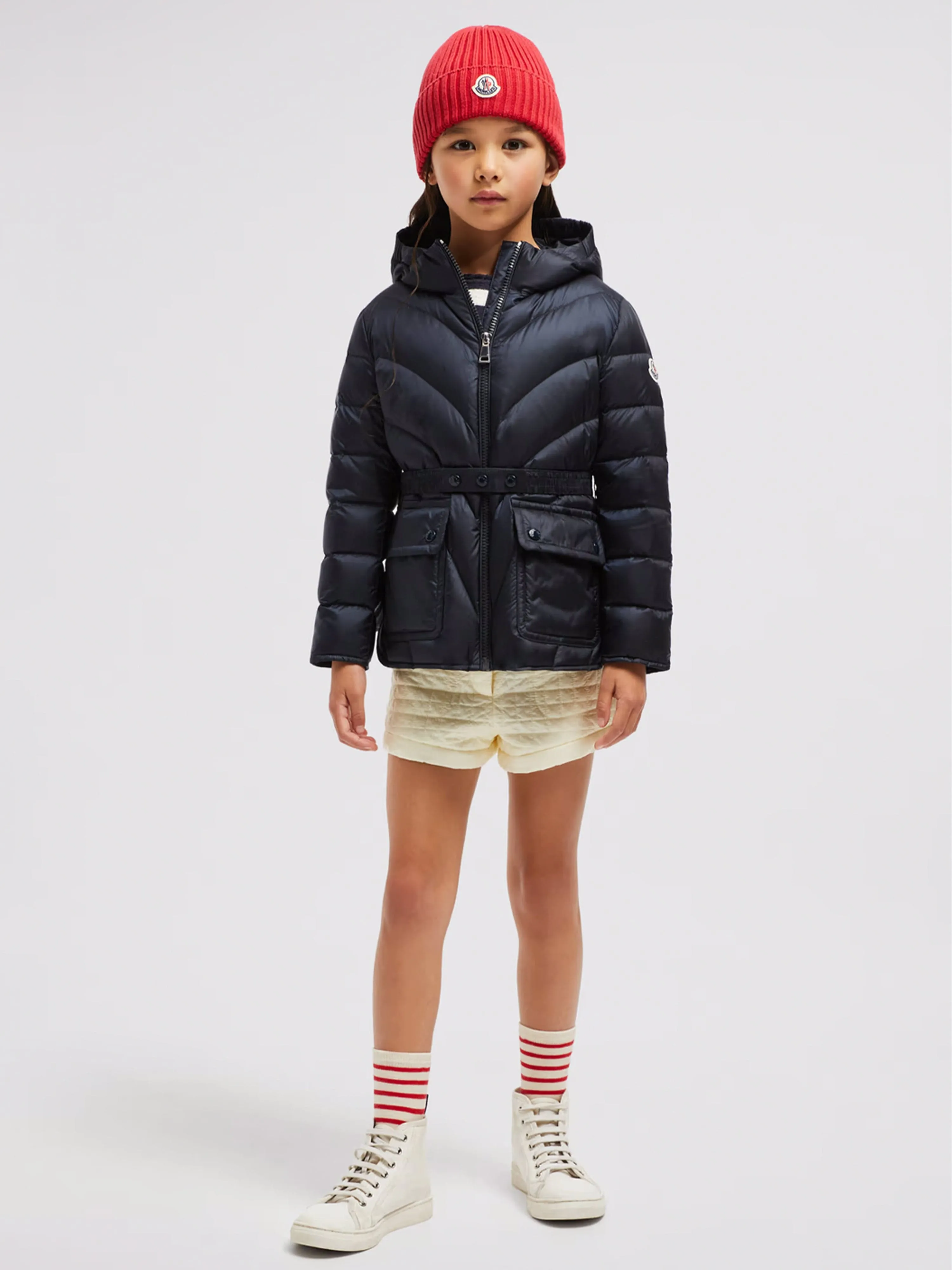 Girls Down Padded Argenno Short Parka in Navy
