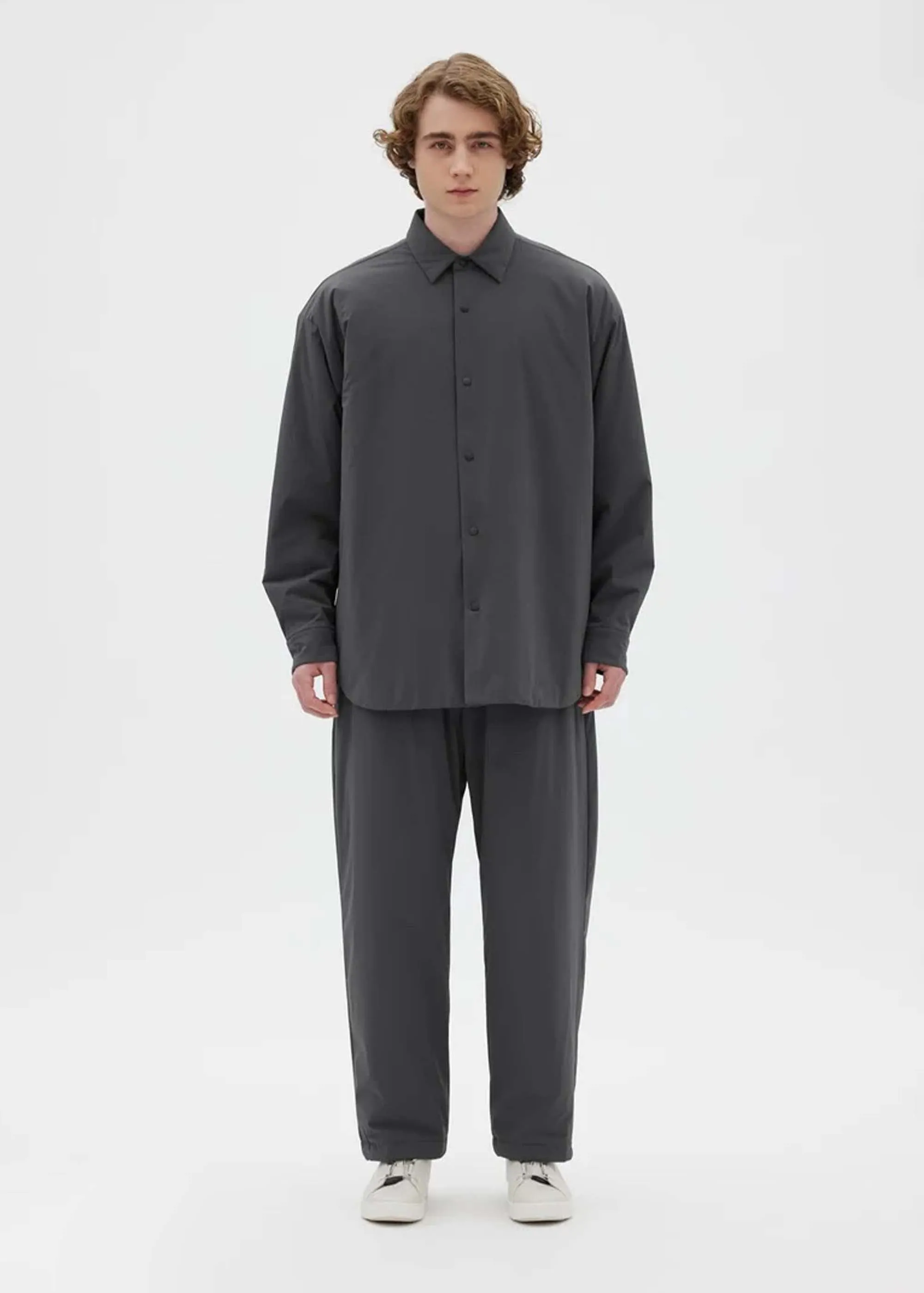 Grey Insulated Tech Shirt Jacket