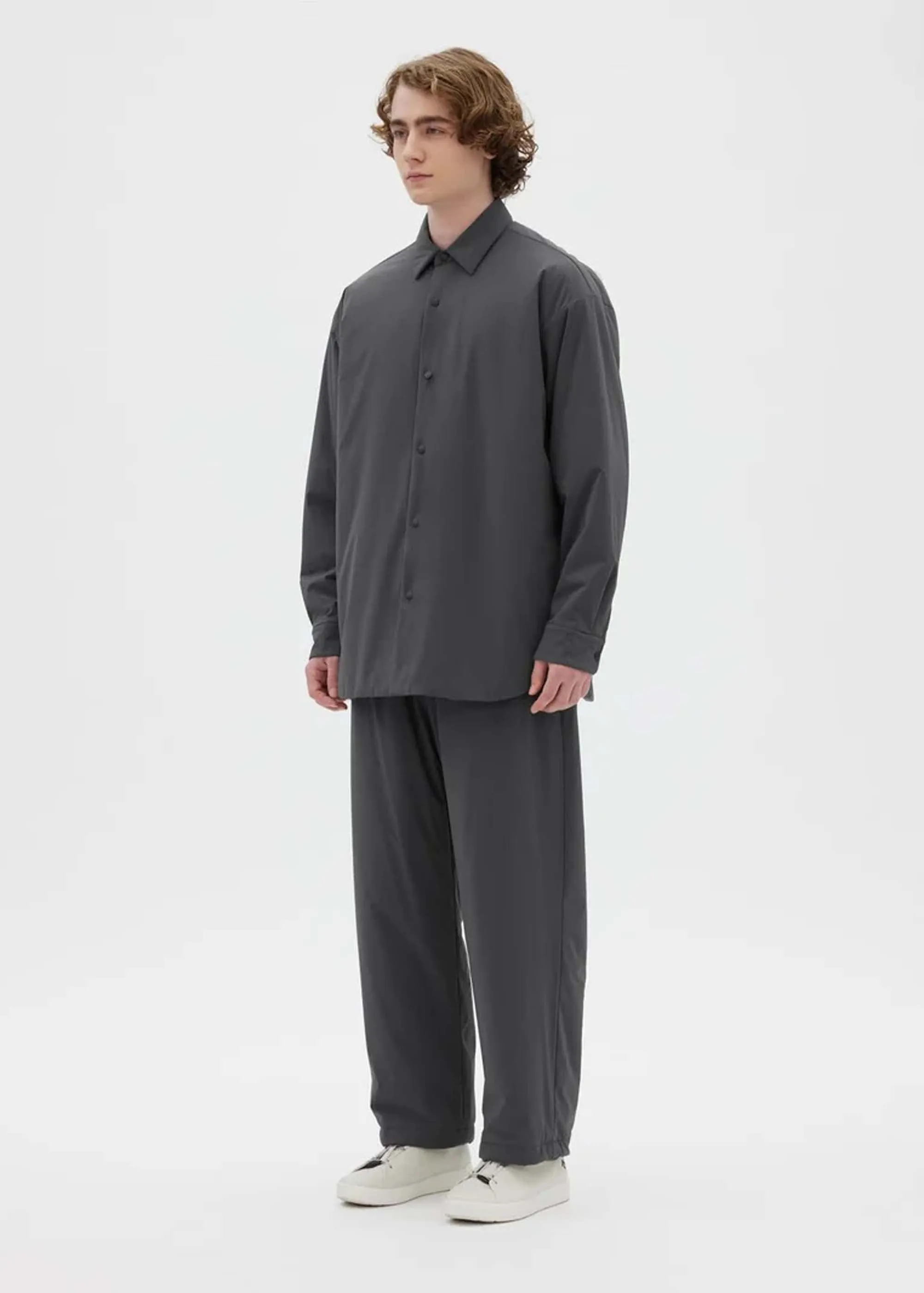Grey Insulated Tech Shirt Jacket