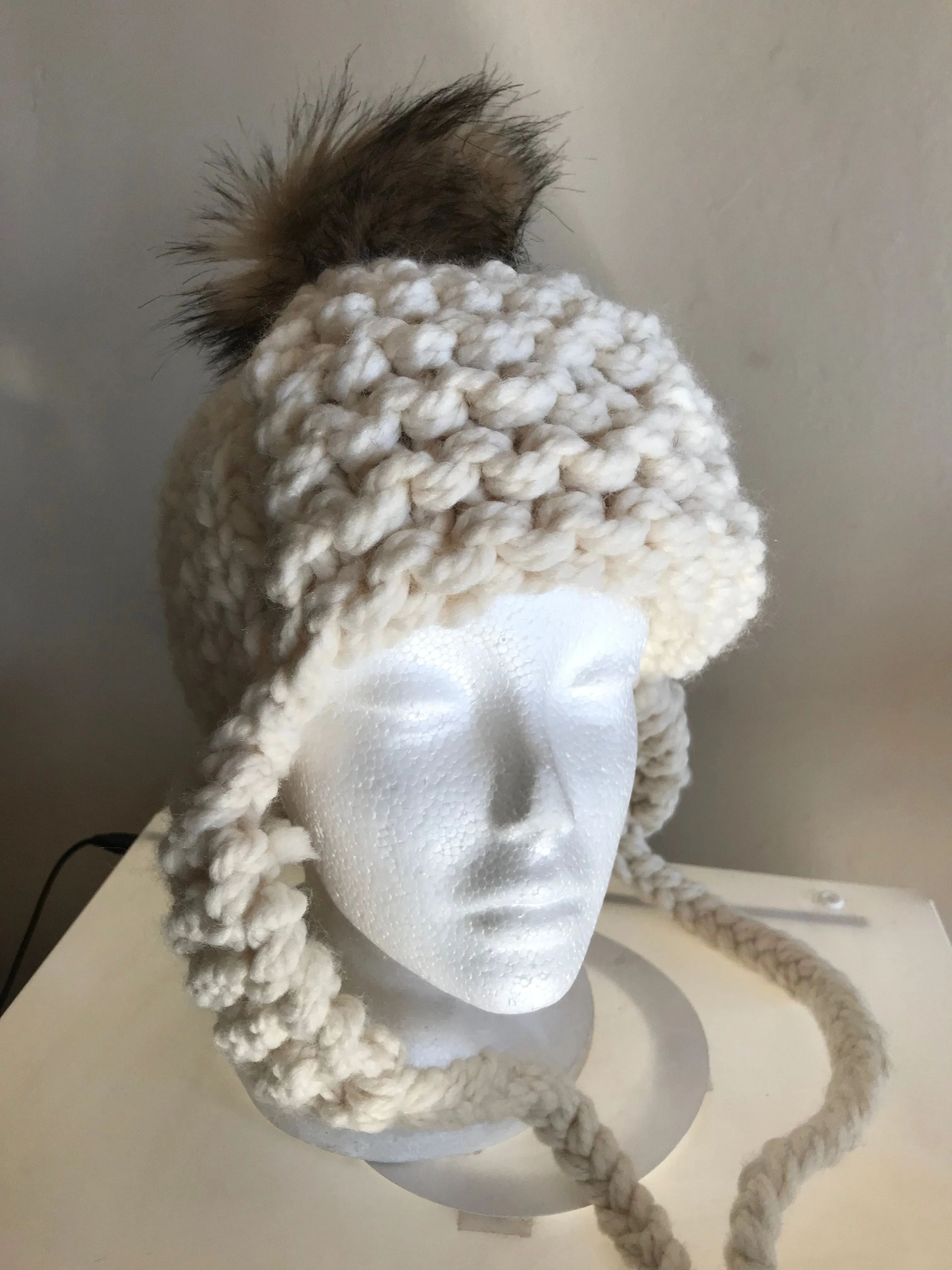 Heavy Cream Bomber Beanie