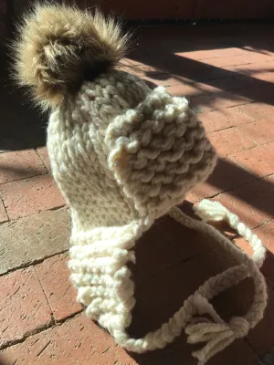 Heavy Cream Bomber Beanie