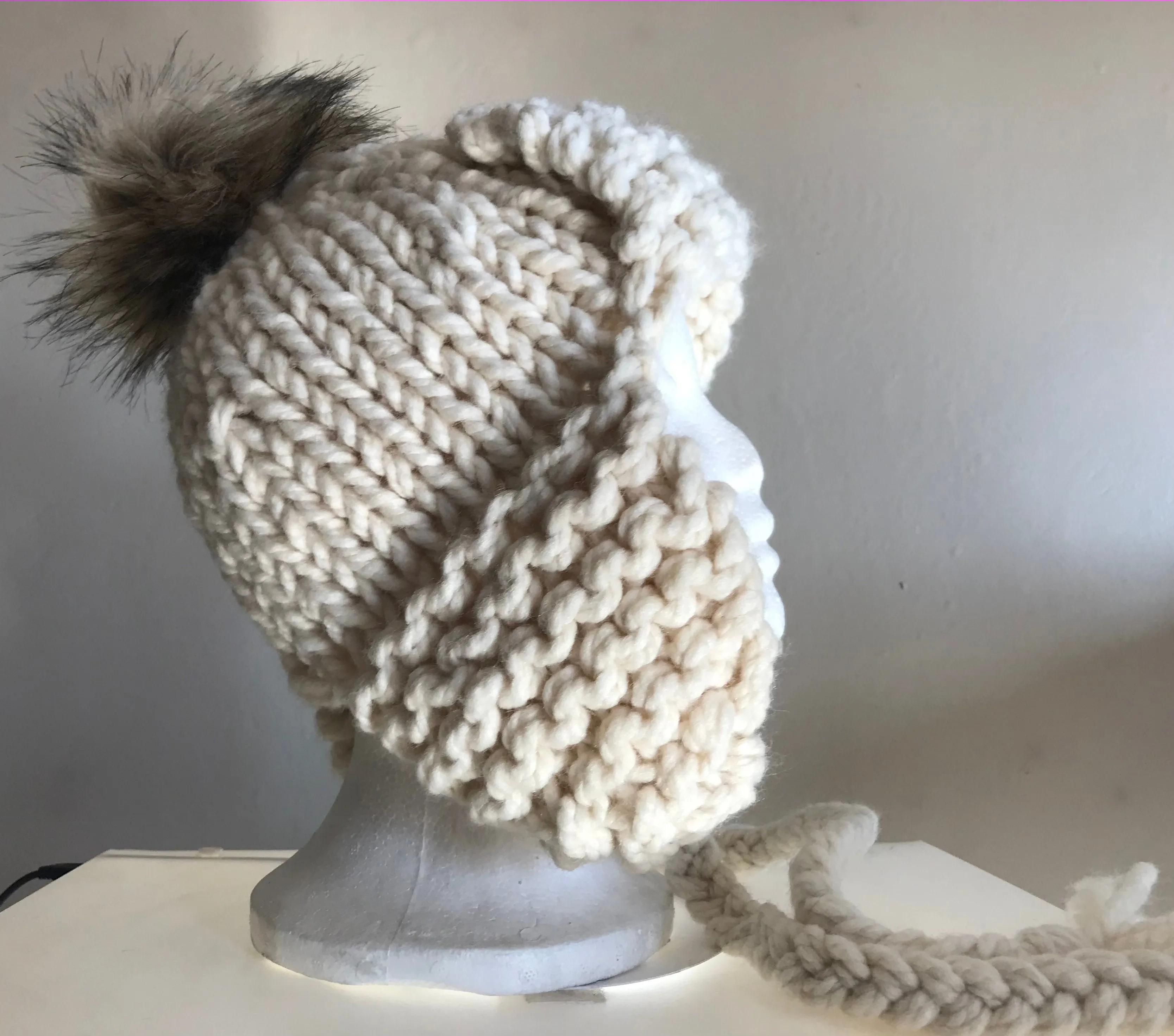 Heavy Cream Bomber Beanie