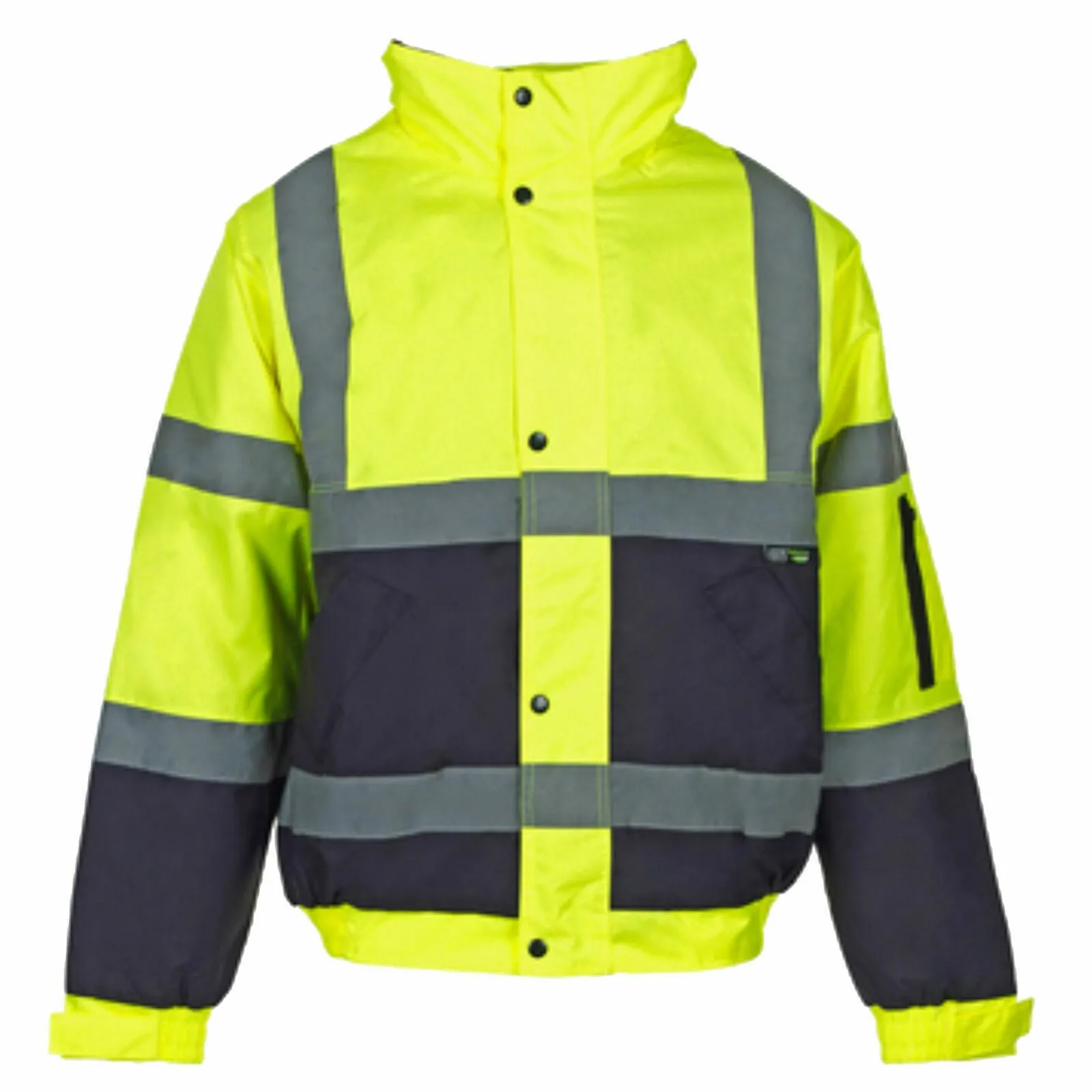HI VIZ VIS JACKET HIGH VISIBILITY REFLECTIVE WATERPROOF WORKWEAR PADDED HOODED