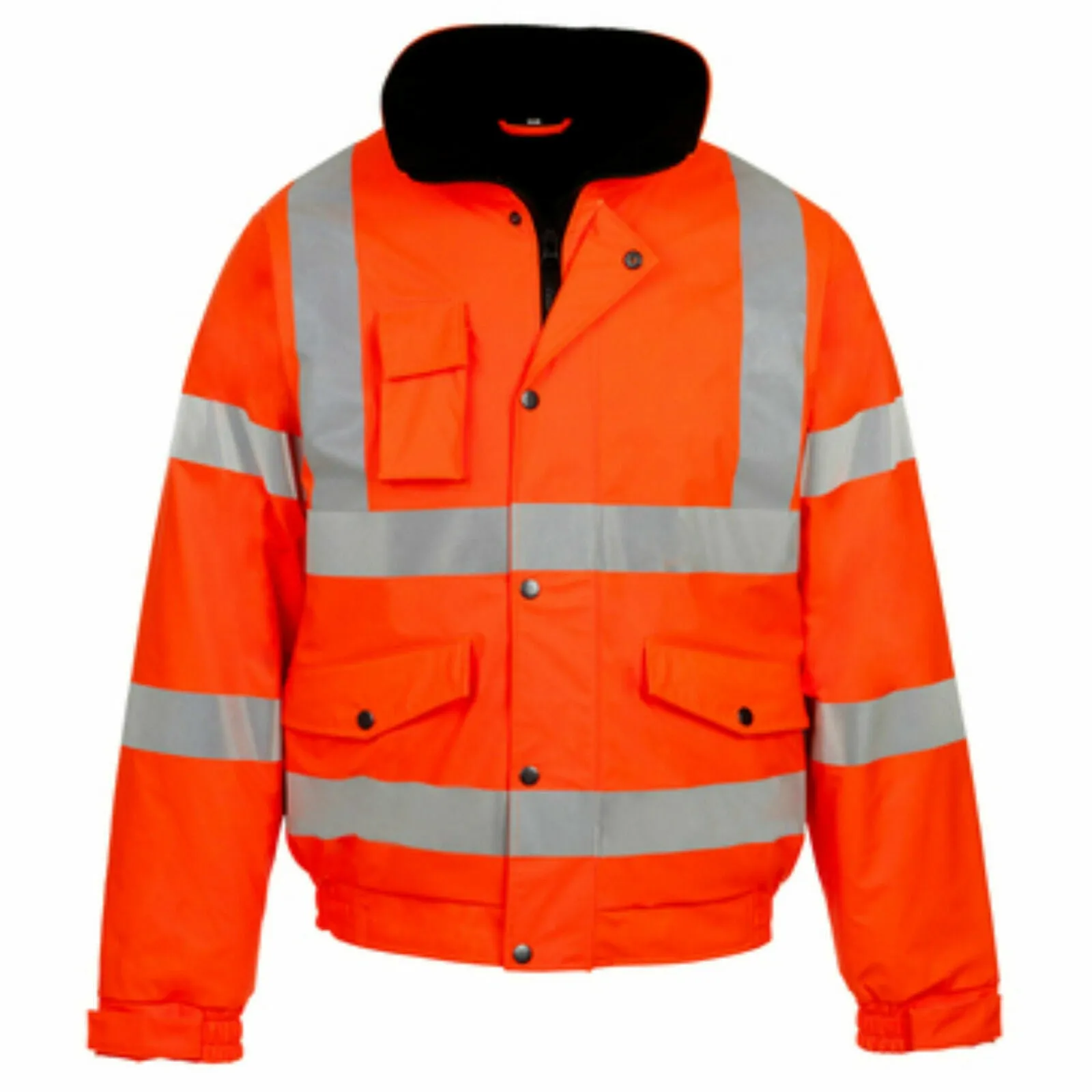HI VIZ VIS JACKET HIGH VISIBILITY REFLECTIVE WATERPROOF WORKWEAR PADDED HOODED