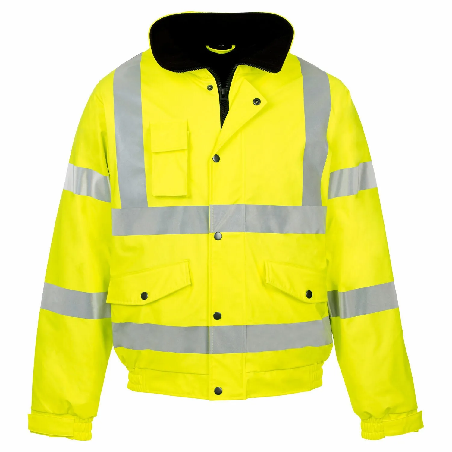 HI VIZ VIS JACKET HIGH VISIBILITY REFLECTIVE WATERPROOF WORKWEAR PADDED HOODED