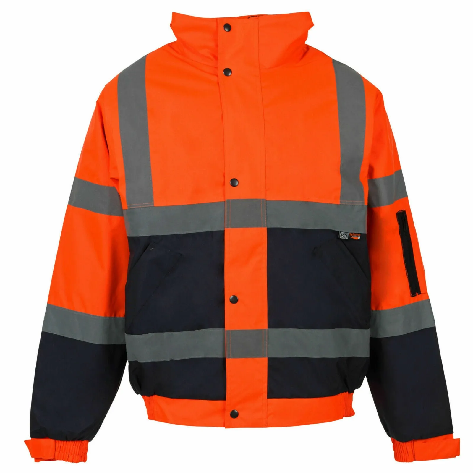 HI VIZ VIS JACKET HIGH VISIBILITY REFLECTIVE WATERPROOF WORKWEAR PADDED HOODED