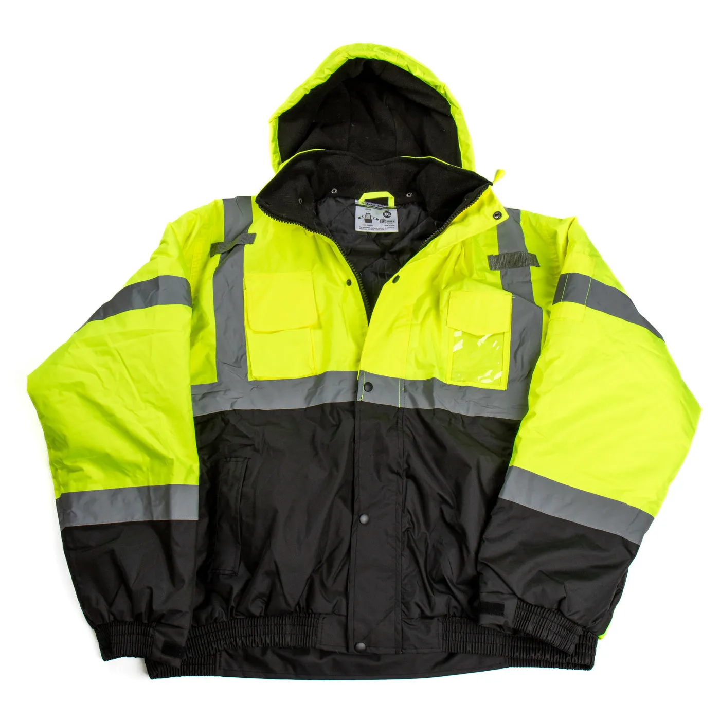 High Visibility ANSI/ISEA 107-2017 Class 3 Bomber Jacket Yellow